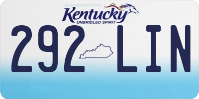 KY license plate 292LIN