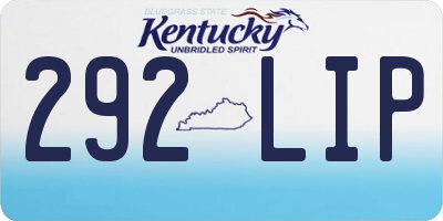 KY license plate 292LIP