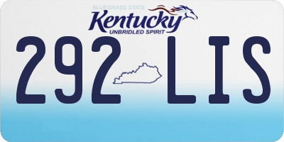 KY license plate 292LIS