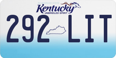 KY license plate 292LIT