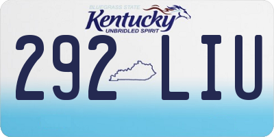 KY license plate 292LIU