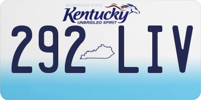 KY license plate 292LIV