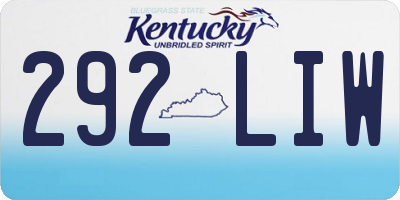 KY license plate 292LIW
