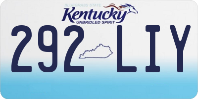 KY license plate 292LIY
