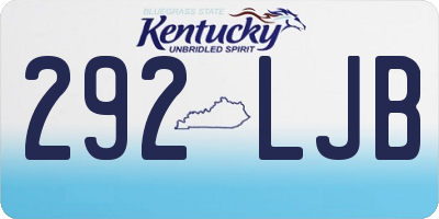 KY license plate 292LJB