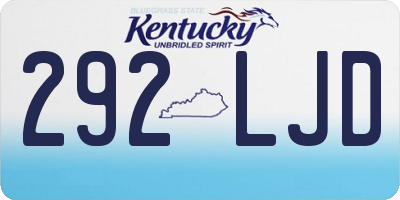 KY license plate 292LJD