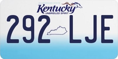 KY license plate 292LJE