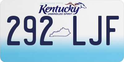 KY license plate 292LJF
