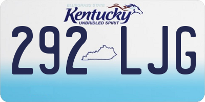 KY license plate 292LJG