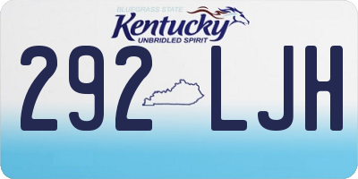 KY license plate 292LJH