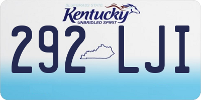 KY license plate 292LJI