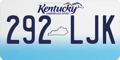 KY license plate 292LJK