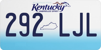 KY license plate 292LJL