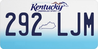 KY license plate 292LJM