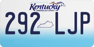 KY license plate 292LJP