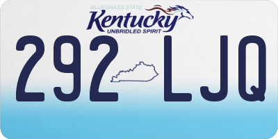 KY license plate 292LJQ