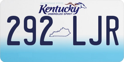 KY license plate 292LJR