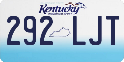 KY license plate 292LJT