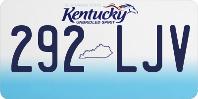 KY license plate 292LJV