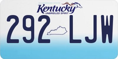 KY license plate 292LJW