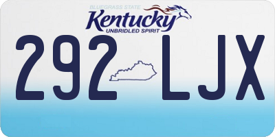 KY license plate 292LJX