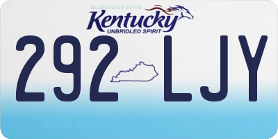 KY license plate 292LJY
