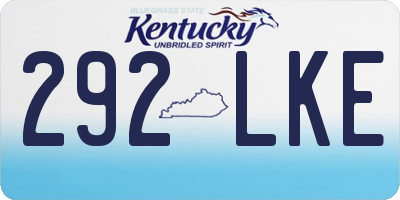 KY license plate 292LKE