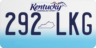 KY license plate 292LKG