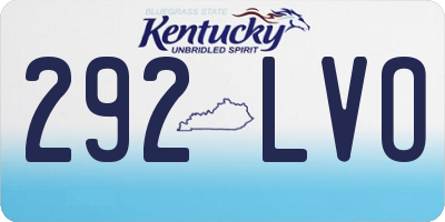 KY license plate 292LVO