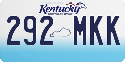 KY license plate 292MKK