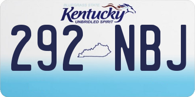 KY license plate 292NBJ