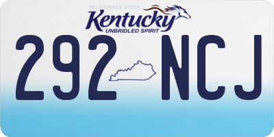 KY license plate 292NCJ