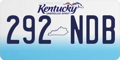 KY license plate 292NDB