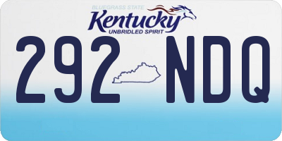 KY license plate 292NDQ