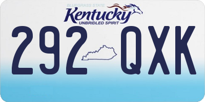 KY license plate 292QXK