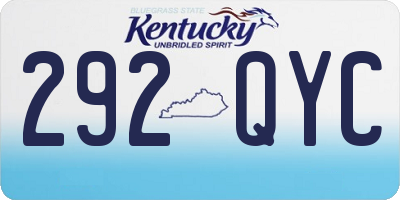 KY license plate 292QYC