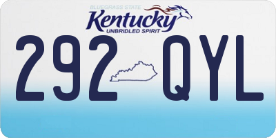 KY license plate 292QYL