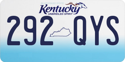 KY license plate 292QYS