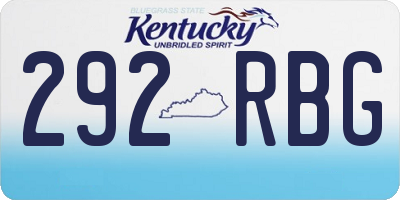 KY license plate 292RBG