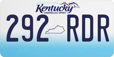 KY license plate 292RDR