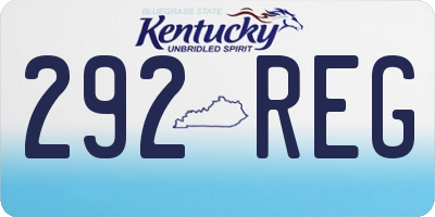 KY license plate 292REG