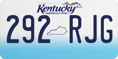 KY license plate 292RJG