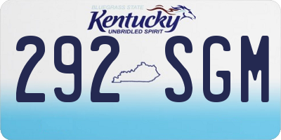 KY license plate 292SGM