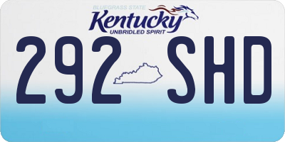 KY license plate 292SHD