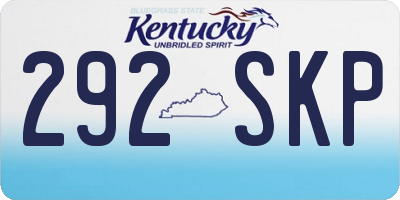 KY license plate 292SKP