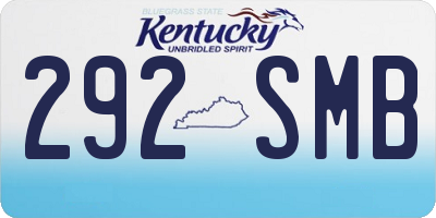 KY license plate 292SMB