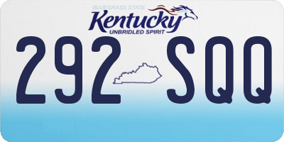 KY license plate 292SQQ