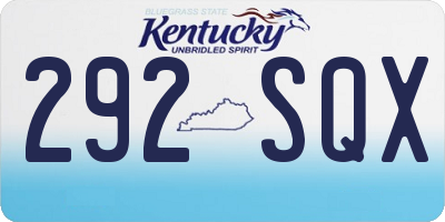 KY license plate 292SQX
