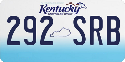 KY license plate 292SRB