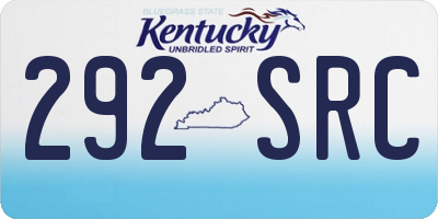 KY license plate 292SRC